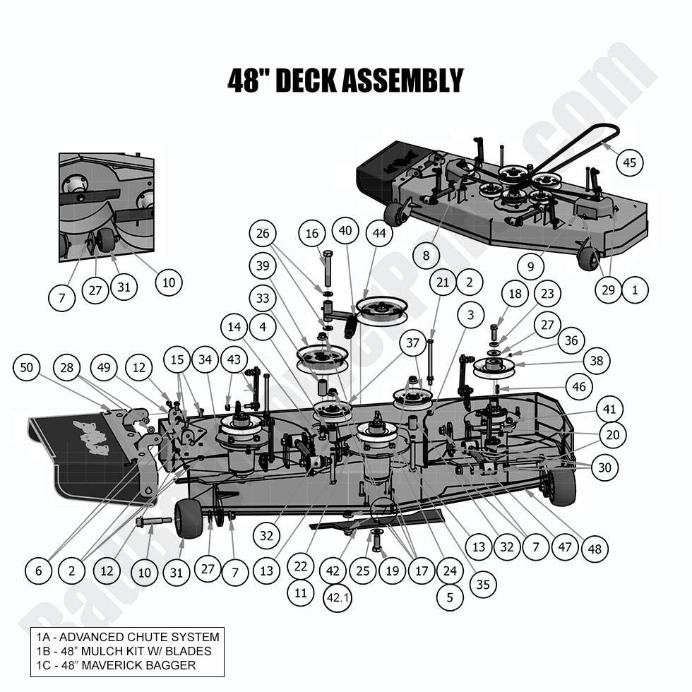 1880 - Bad Boy Mower Parts Lookup > 2019 > Maverick > 48\" Deck Assembly